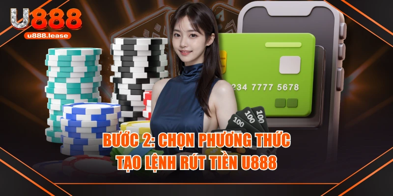 Bước 2: Chọn phương thức tạo lệnh rút tiền U888 Bước 2: Chọn phương thức tạo lệnh rút tiền U888